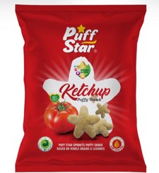 تصویر اسنک چهار جوانه پف استار با طعم کچاپ 