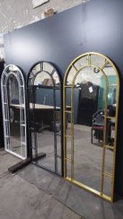 تصویر اینه قدی مدل پنجره ای - طلایی Ayneh