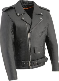 Milwaukee leather men's classic side sale lace police style motorcycle jacket