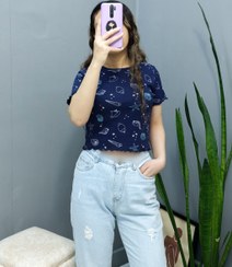 تصویر کراپ تیشرت طرحدار وارداتی 