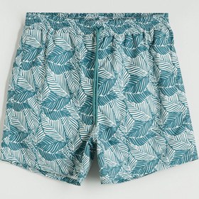تصویر خرید اینترنتی مایو مردانه فیروزه‌ای السی وایکیکی S5P087Z8 Kısa Boy Desenli Erkek Deniz Şortu