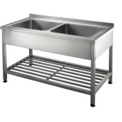 تصویر سینک صنعتی 120 سانتی دو لگن پرسی 