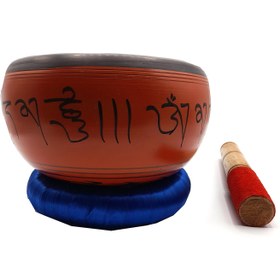 تصویر کاسه تبتی آلومینیوم قرمز 14cm 