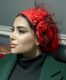 تصویر توربان بغل گلدار قرمز ویژه یلدا 