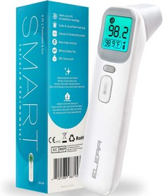 تصویر دماسنج دیجیتال ELERA مدل AOJ-20A ELERA Ear and Forehead Thermometer, Infrared Thermometer for Baby, Infant, Adults and Kids, 1 Second Reading, Memory Recall with Fever Alarm and Mute Mode