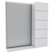 تصویر آینه باکس سفید سایز 60 