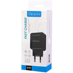 تصویر شارژر دیواری دو پورت وریتی مدل AP 2121 همراه با کابل MicroUSB 