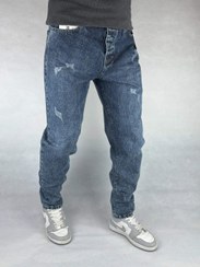 تصویر شلوار جین مردانه مام فیت آبی تیره | زاپ دار | 145 