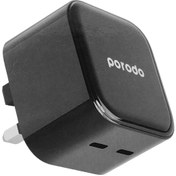 تصویر شارژر دیواری 35w سوپر فست و دو پورت type C پرودو مدل porodo super-fast dual usb-c wall charger 