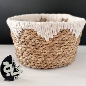 تصویر سبد حصیری گرد سه عددی 