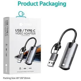 تصویر مبدل یو اس بی و تایپ سی به اچ‌دی‌ام‌آی کوتسی 83015 Coteci 83015 2 in 1 Video Adapter Converter USB-A Type-C HDMI Laptop HP