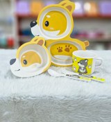 تصویر ظرف غذای بامبو طرح سگ 