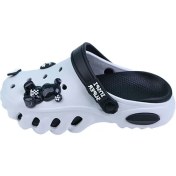 تصویر دمپایی زنانه کراکس فلای مدل 4325 با رنگ‌های گلبهی، سبز و مشکی از پلاستیک 