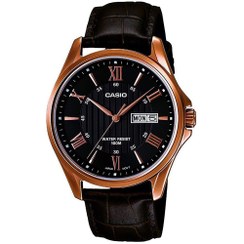 تصویر ساعت مچی اورجینال مردانه کاسیو Casio کافی | قهوه ای| مشکی| کد رفرنس MTP-1384L-1AVDF کد محصول:56300