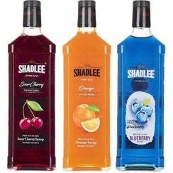 تصویر شربت آلبالو / بلوبری و پرتقال شادلی بسته 3 عددی 