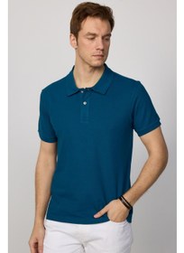 تصویر تیشرت جودون polo رنگ آبی کاربنی Carbon blue Jodon t-shirt