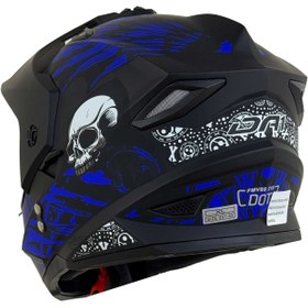 تصویر کلاه کاسکت اندرو DA1 مدل 202 BLUE-SKULL 