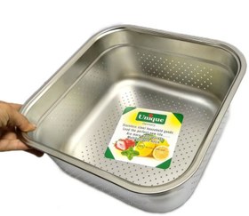 تصویر لگن استیل مربع یونیک سایز ۳۰ Unique square steel