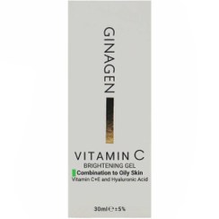 تصویر ژل روشن‌کننده ژیناژن ویتامین C پوست چرب و مختلط 30 میل Ginagen Vitamin C Combination To Oily Skin Brightening Gel 30ml