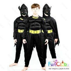 تصویر ست لباس و ماسک بتمن مدل پارچه کشی طرح عضلانی Set of Batman Batman Mask Model Muscle Design Model