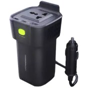 تصویر اینورتر خودرو پاورولوژی P150INVBK با توان ۱۵۰ وات 150W Cup Holder Power Inverter