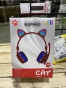تصویر هدفون سیم‌دار طرح گربه مدل BK78 