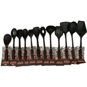 تصویر سرویس کفگیر و ملاقه 12 پارچه شنگیا مدل سیلیکون 