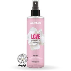 تصویر بادی اسپلش وگان لاو آگرادو اسپانیا با رایحه گاردنیا و یاس 240میل Agrado Body Mist Love 240 ml