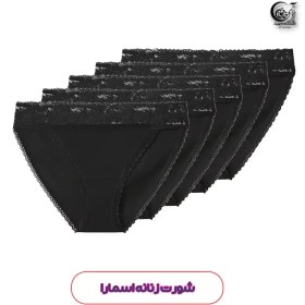 تصویر شورت نخی مشکی زنانه اسمارا مدل 42374 مجموعه ۵ عددی 