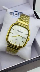 تصویر ساعت کاسیو 4 گوش طلایی صفحه سفید CASIO A963 