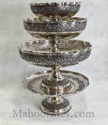 تصویر سرویس پذیرایی مسی ریز‌گل با آبکاری کروم 