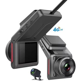 تصویر دوربین ثبت وقایع خودرو سیم کارتی دولنز مدل 4GDASHCAM800 Three-lens SIM card car event recording camera, model 4GDASHCAM800