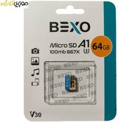 تصویر کارت حافظه MicroSDHC بکسو UHS-I U3 A1 سرعت 100MBps ظرفیت 64 گیگابایت 