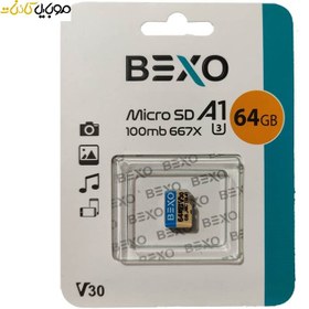 تصویر کارت حافظه MicroSDHC بکسو UHS-I U3 A1 سرعت 100MBps ظرفیت 64 گیگابایت 