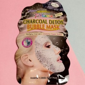 تصویر ماسک نقابی حبابی ذغال مناسب انواع پوست سون هیون Charcoal Detox Bubble Mask 1Pcs 7th HEAVEN