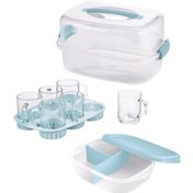 تصویر سرویس چایخوری ۶ نفره لیمون - آبی مه آلود 