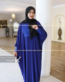 تصویر عبا پولکی الیزه مدل تابان مزون نجما - کاربنی / سایز Taban Abaya