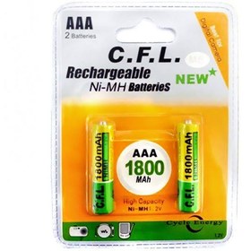 تصویر باتری نیم قلمی AAA شارژی CFL 1800 