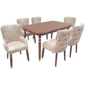 تصویر میز و صندلی ناهارخوری ۶ نفره گالری چوب آشنایی مدل ۶-Absh 