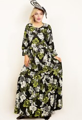 تصویر پیراهن بلند گل دار یلدایی در4 رنگ 