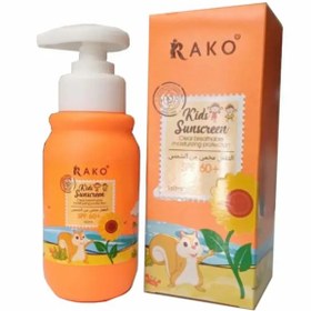 تصویر ضدآفتاب پمپی صورت و بدن کودک SPF60 راکو RAKO 