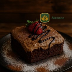 تصویر کیک شکلاتی با گارنیش خامه شکلات(کیک کامل) 