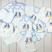 تصویر ست 14 تکه نوزادی طرح «Happy Friends» – آبی روشن- صفر تا سه ماه 