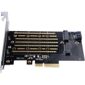 تصویر کارت تبدیل PCI-E به M.2 از نوع M و B (دو پورت) و SATA مدل SK6 M2 NVMe SSD NGFF