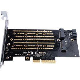 تصویر کارت تبدیل PCI-E به M.2 از نوع M و B (دو پورت) و SATA مدل SK6 M2 NVMe SSD NGFF