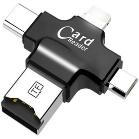 تصویر فلش مموری و کارت خوان چند سر کوتتسی Coteetci 4IN1 CARD READER (TF) CS5125-BK 