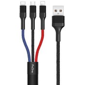 تصویر کابل تبدیل USB به USB-C / microUSB / لایتنینگ پرووان مدل PCC280 طول 1 متر 