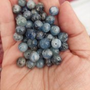 تصویر مهره سنگ کیانیت ۸میل اصل طبیعی سوراخ دار 