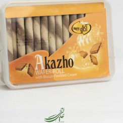 تصویر ویفر رولی آکاژه با طعم بیسکوئیت 