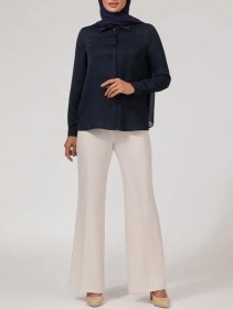 تصویر شومیز زنانه برنس Bornos کد 30104‏ - سرمه ای‏ - 42 